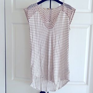 Striped shirt with sheer detail